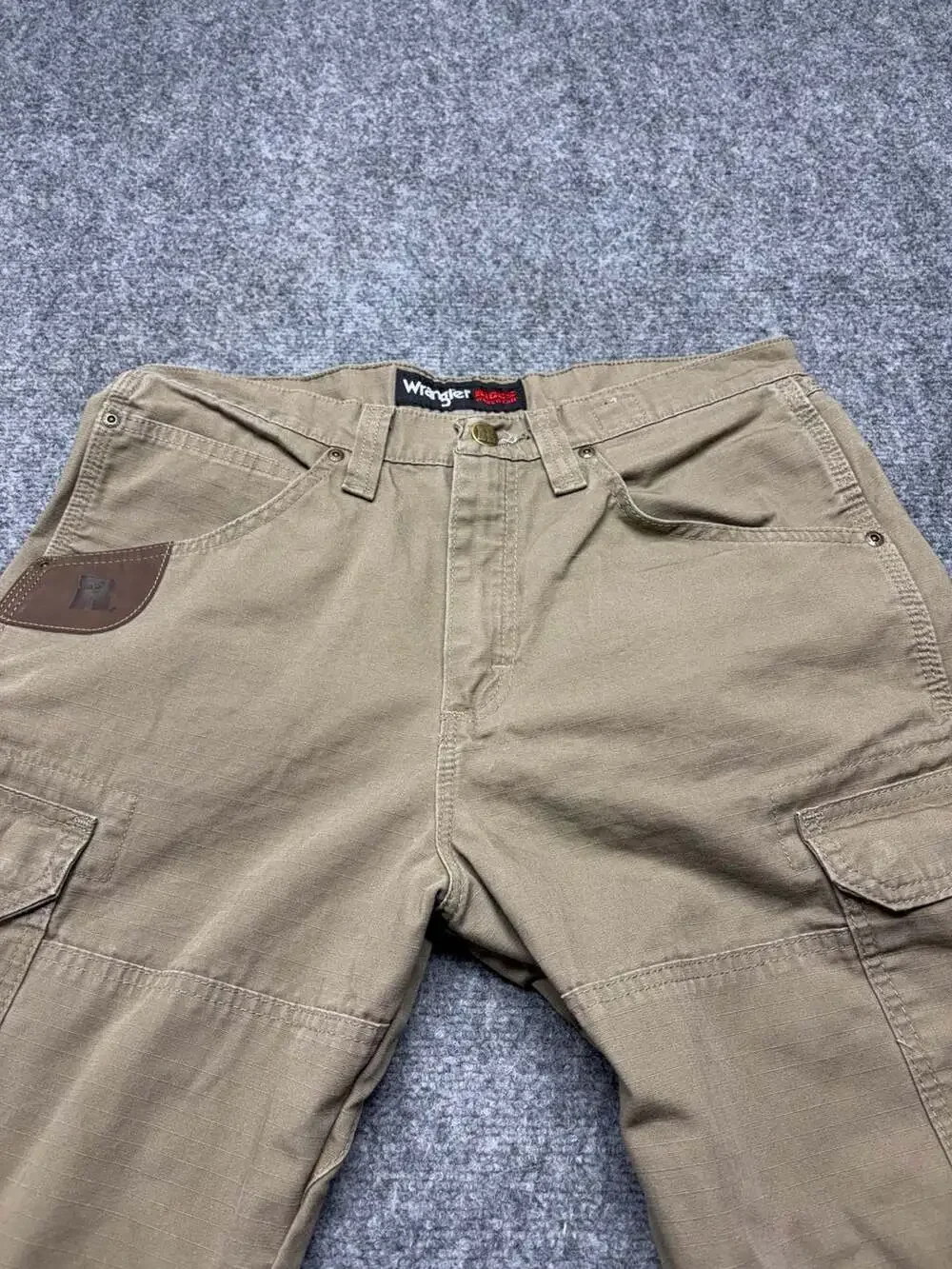 Wrangler Riggs Workwear Mens Tan Ripstop Double Knee Cargo Work Pants 33 X 32